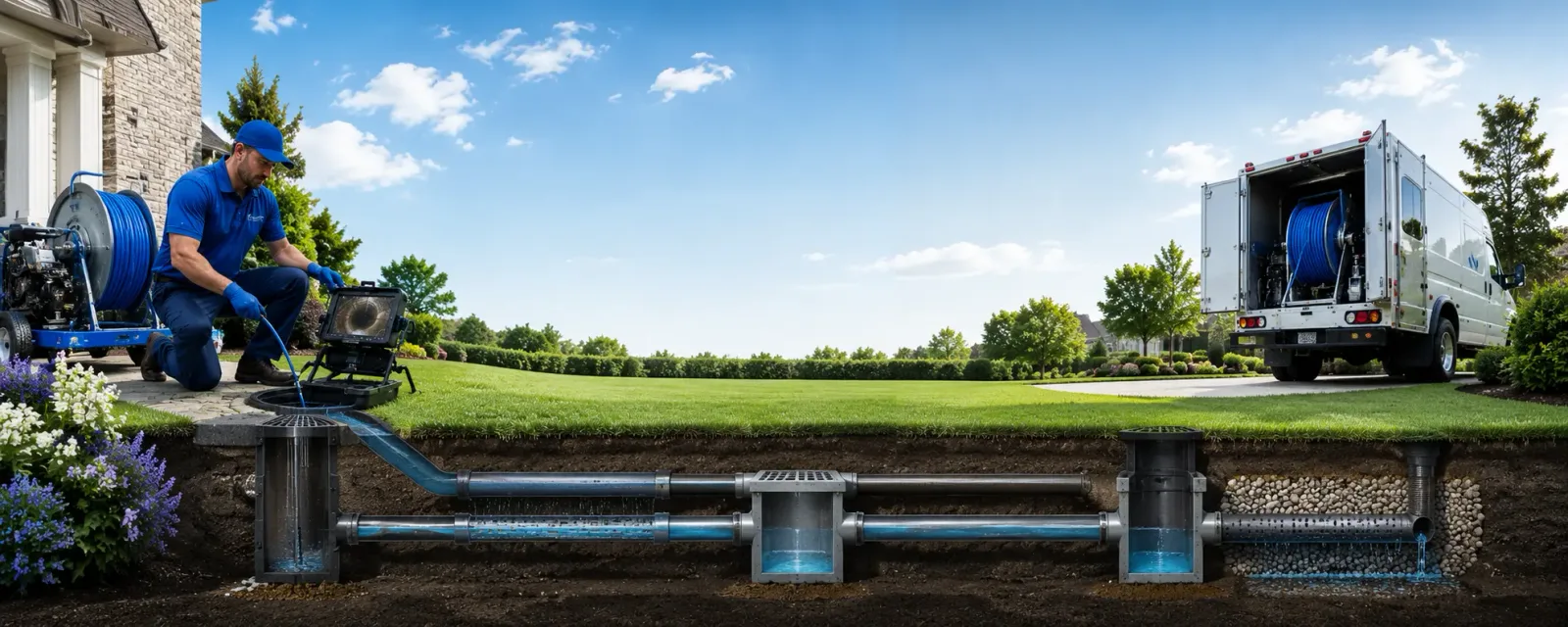 Outdoor drain cleaning information for New London, WI